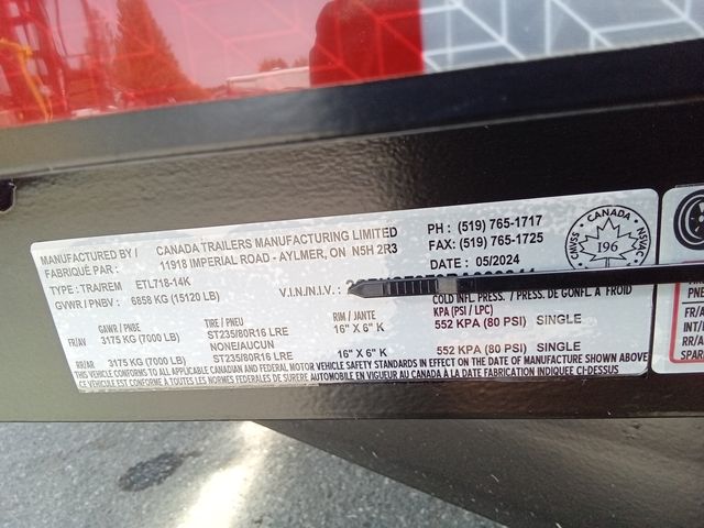 FlatDeck Trailer 2025 7x18ft Hydraulic Power Tilt